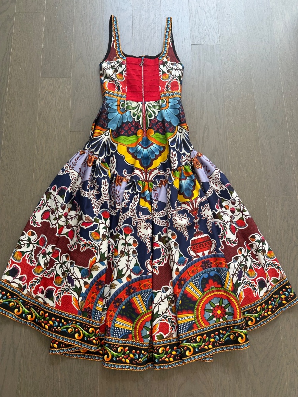 Alice + Olivia DIANA Multicolored Midi Dress Corset - Size 2 - Picture 3 of 9